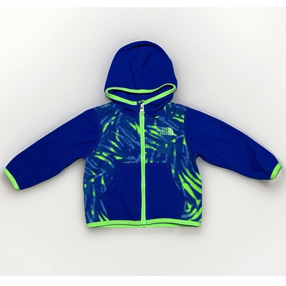 North Face Fleece Hoodie Baby 6-12 Months Blue Hood Jacket Polartec Outerwear